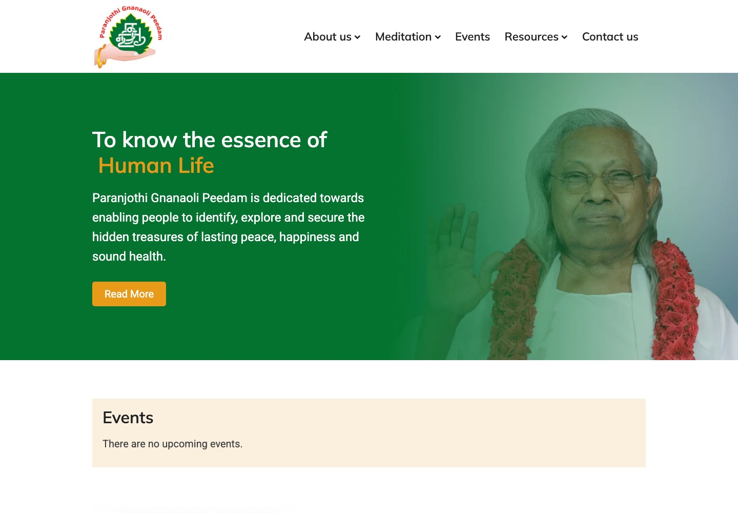 Website for Paranjothi Gnanaoli Peedam