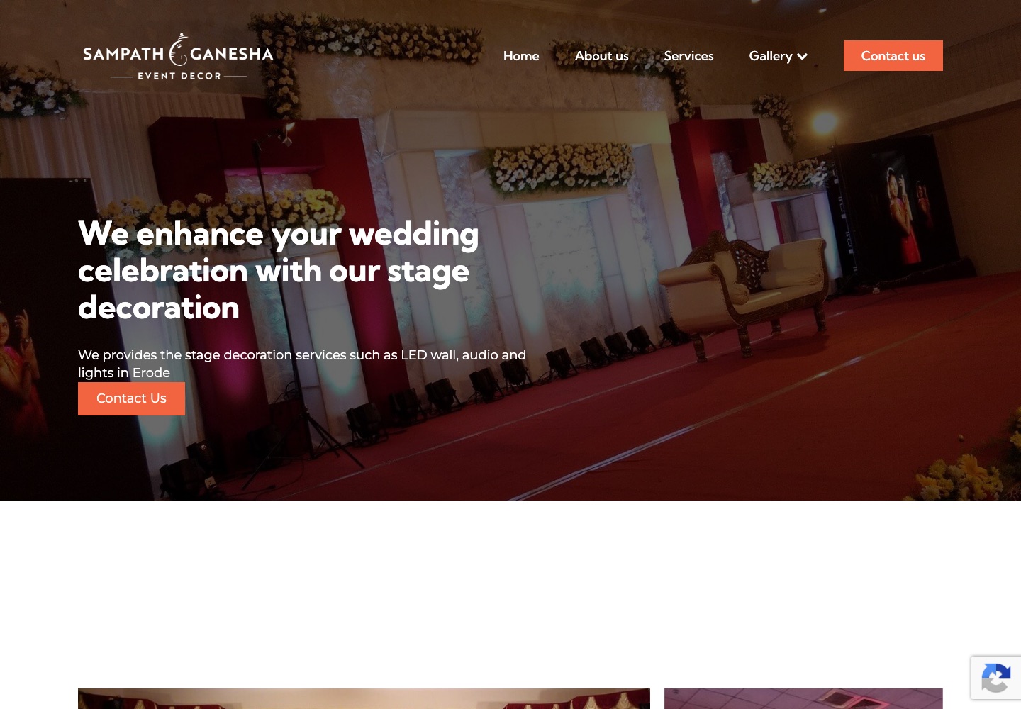 Event Decoration Website for Sampath Ganesha